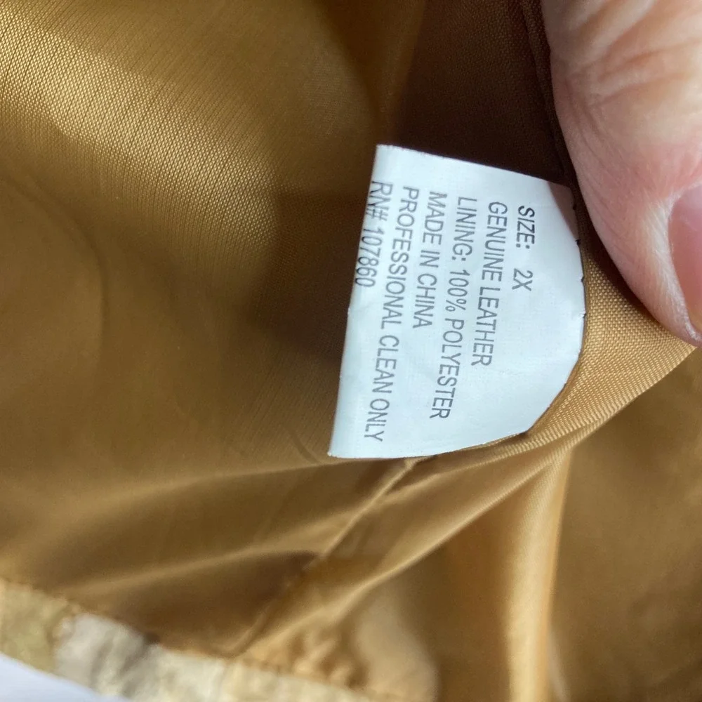 Womens Suede Patchwork Leather Jacket Tan‎ Brown 2X Leather Polyester